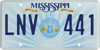 MS license plate LNV441