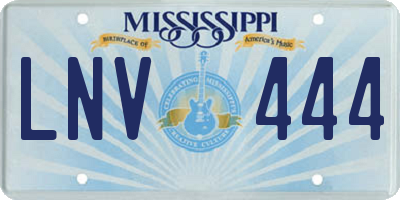 MS license plate LNV444