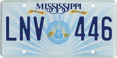 MS license plate LNV446
