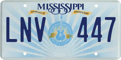 MS license plate LNV447