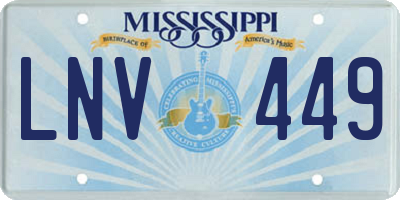 MS license plate LNV449