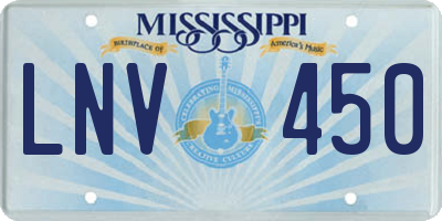 MS license plate LNV450