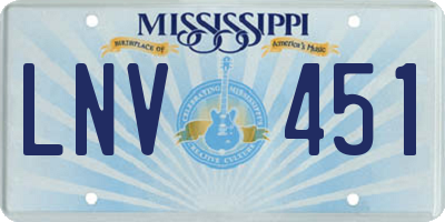 MS license plate LNV451