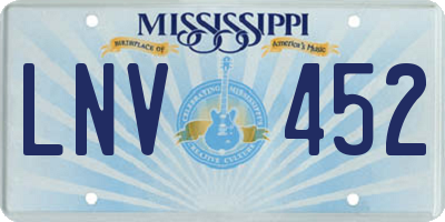 MS license plate LNV452