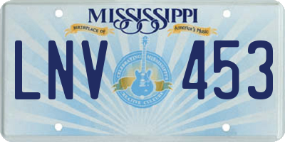 MS license plate LNV453
