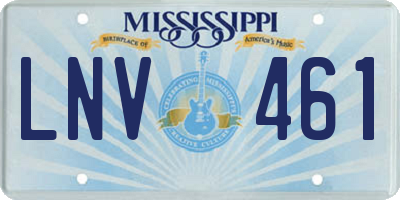 MS license plate LNV461