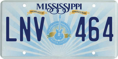 MS license plate LNV464