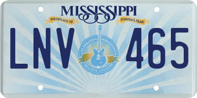 MS license plate LNV465