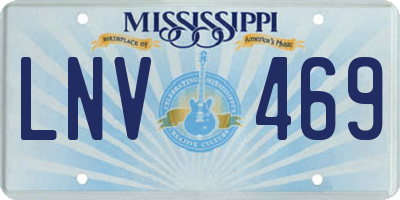 MS license plate LNV469