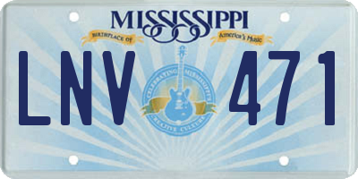MS license plate LNV471