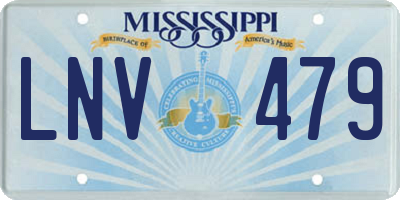 MS license plate LNV479
