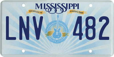 MS license plate LNV482