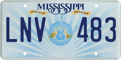 MS license plate LNV483