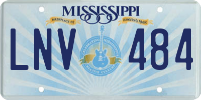 MS license plate LNV484