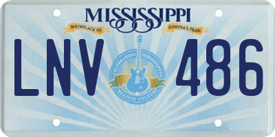 MS license plate LNV486