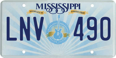 MS license plate LNV490