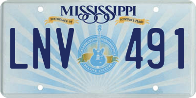 MS license plate LNV491