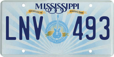 MS license plate LNV493