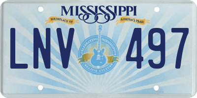 MS license plate LNV497
