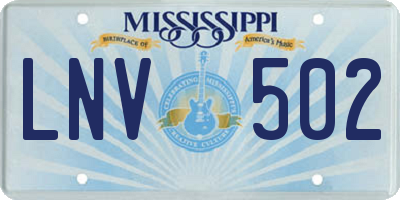 MS license plate LNV502