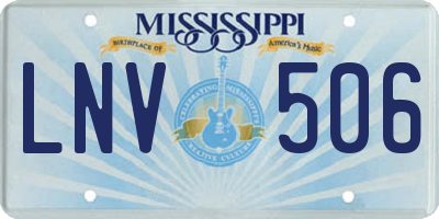 MS license plate LNV506
