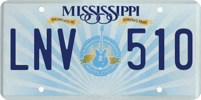MS license plate LNV510