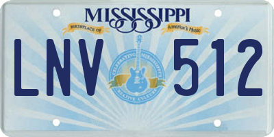 MS license plate LNV512