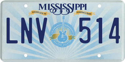 MS license plate LNV514