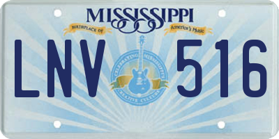 MS license plate LNV516