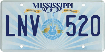 MS license plate LNV520