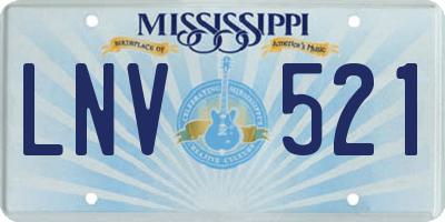 MS license plate LNV521