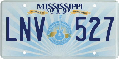 MS license plate LNV527