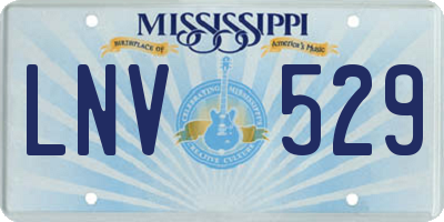 MS license plate LNV529