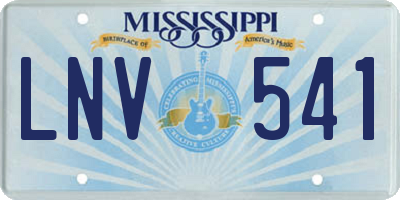 MS license plate LNV541