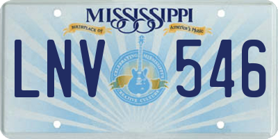 MS license plate LNV546