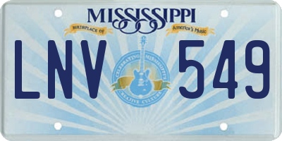 MS license plate LNV549
