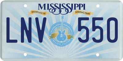 MS license plate LNV550
