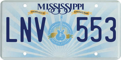 MS license plate LNV553