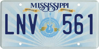 MS license plate LNV561