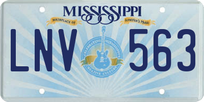 MS license plate LNV563