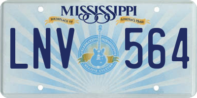 MS license plate LNV564