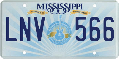 MS license plate LNV566