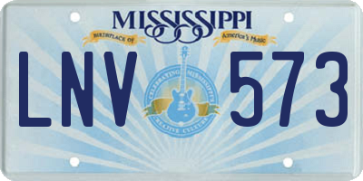 MS license plate LNV573