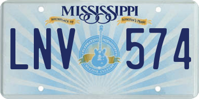 MS license plate LNV574