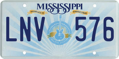 MS license plate LNV576