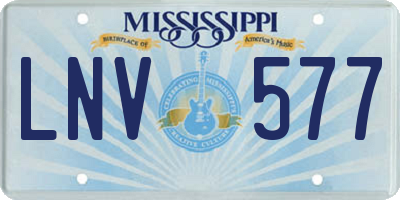 MS license plate LNV577