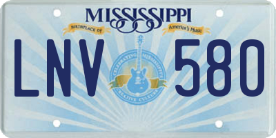 MS license plate LNV580