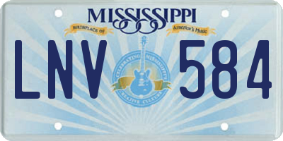 MS license plate LNV584