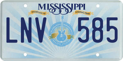MS license plate LNV585