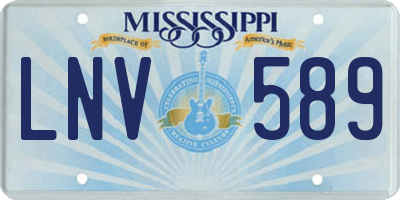 MS license plate LNV589
